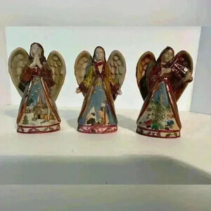 Set Of 3 Ceramic Angel Figurines - 4.5”